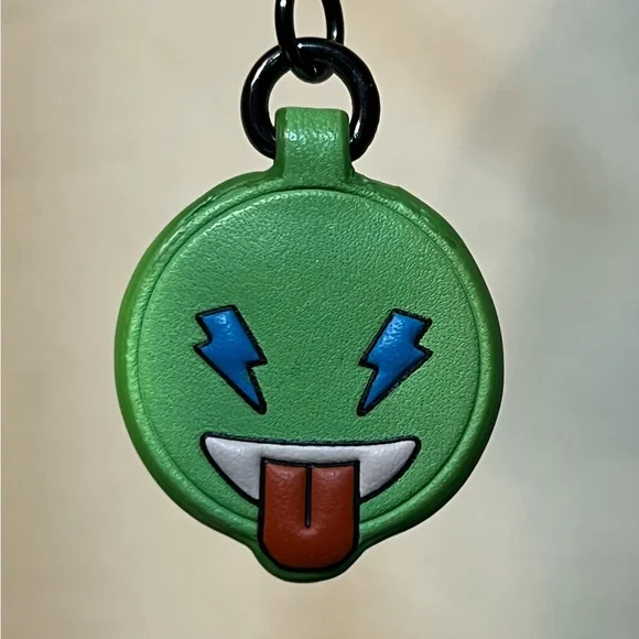 Coach Cheeky Emoji Bag Charm Leather EUC - Picture 3 of 6